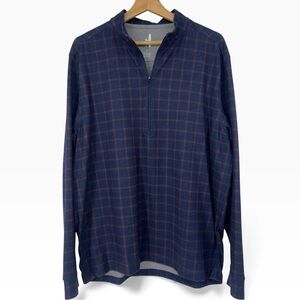 Johnnie O Size Large Men’s Pull Over Half Zip Long Sleeve Red Blue